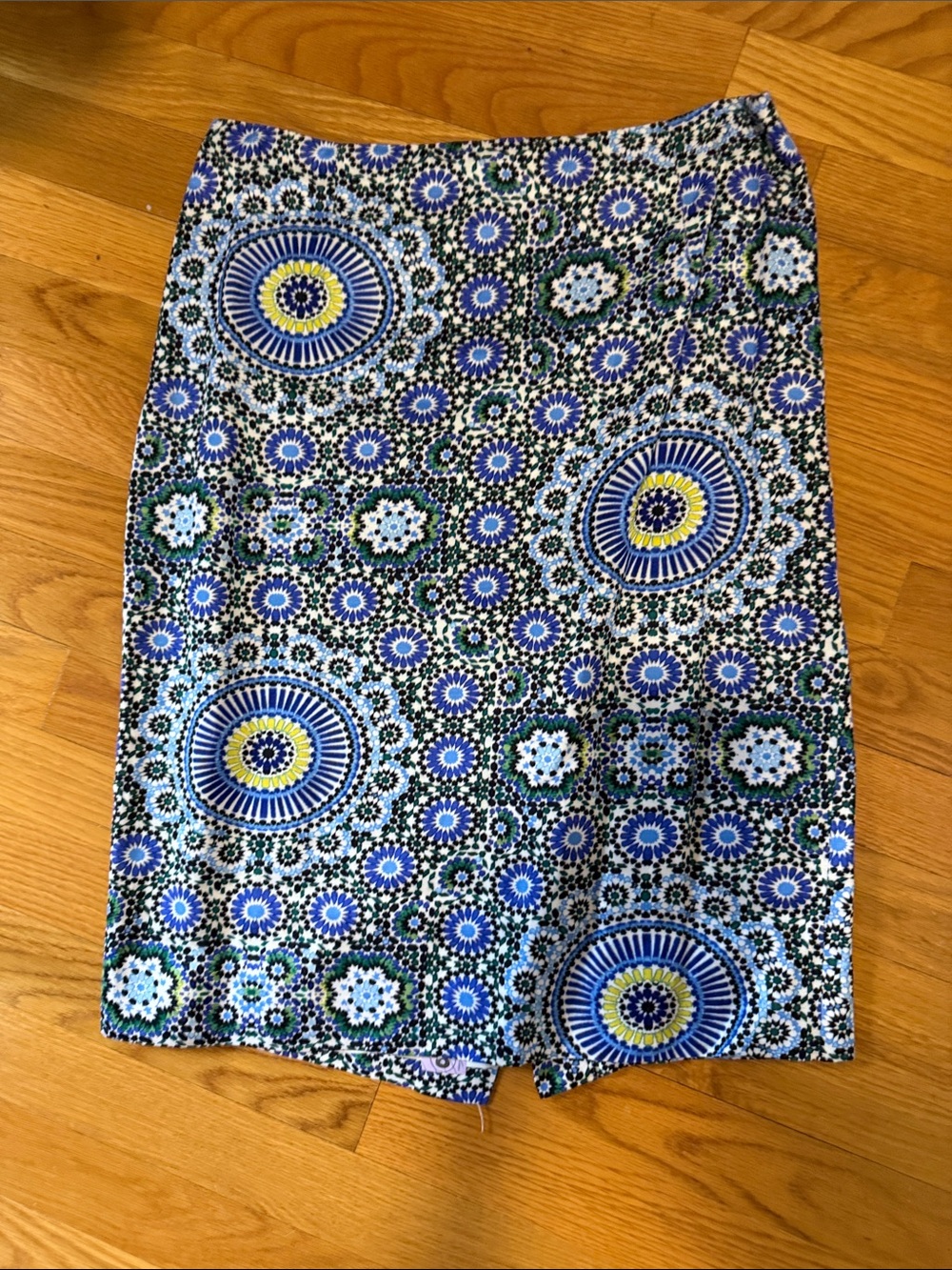 Banana Republic Blue Mosaic Pencil Skirt